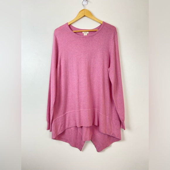 Sundance Pink Women's Crew Neck High Lo Sweater XL - Picture 1 of 10